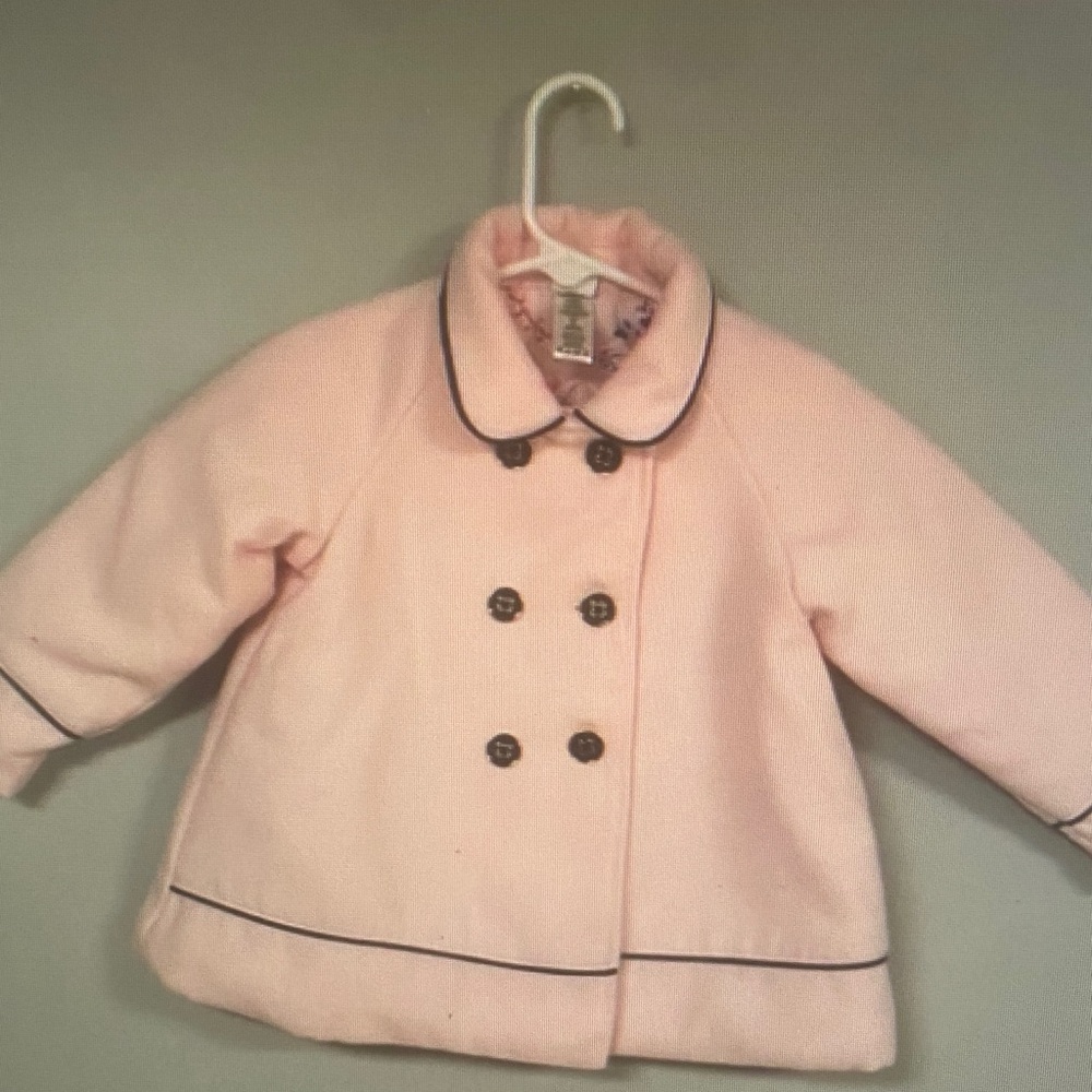 Pink Double-Breasted Kids Coat